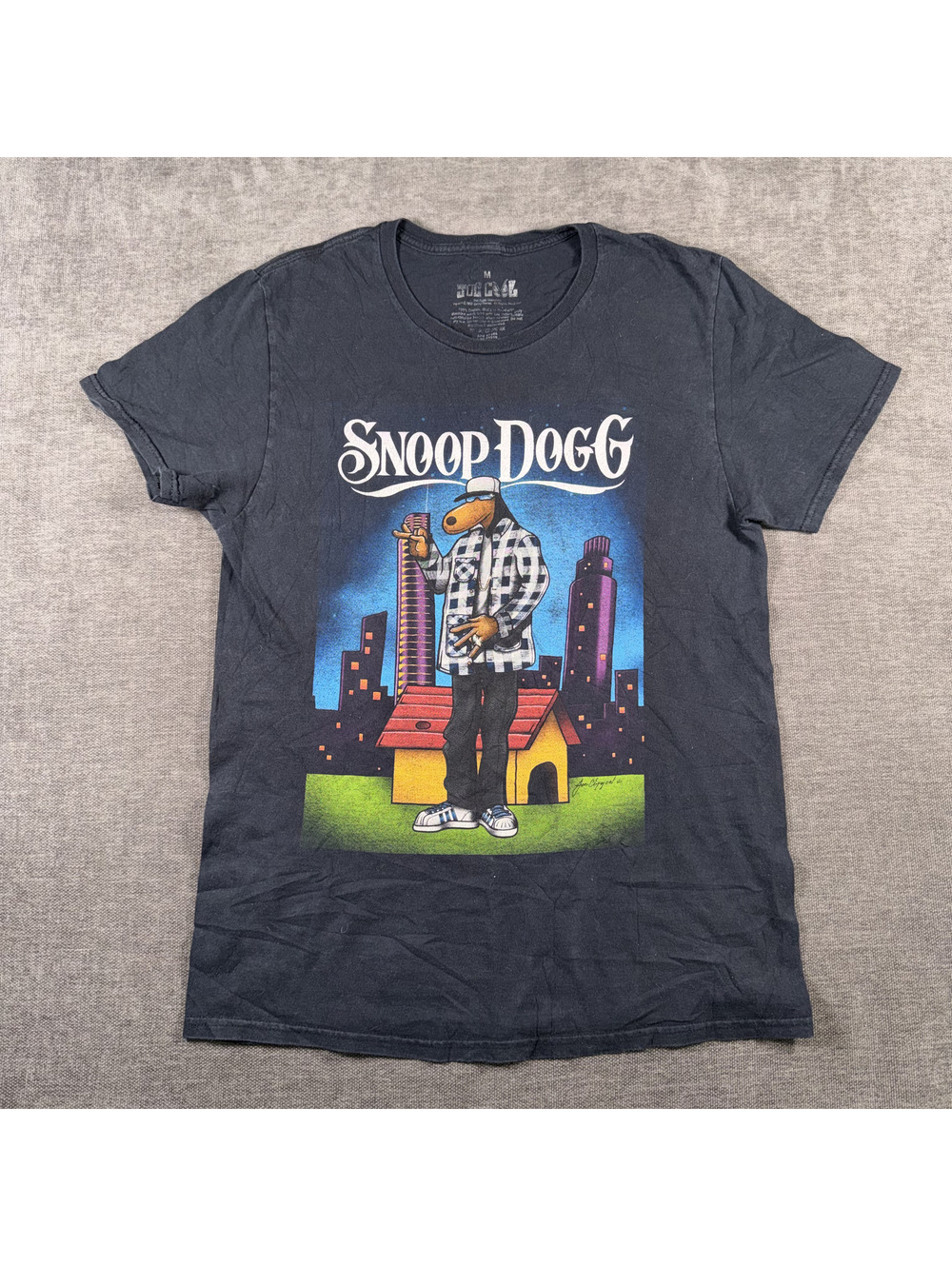 SURECOOL Snoop Dogg Graphic T-Shirt Medium Black Cotton, Medium
